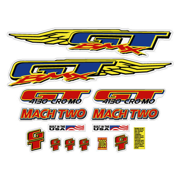 1996 GT BMX - Mach Two - for chrome frame decal set