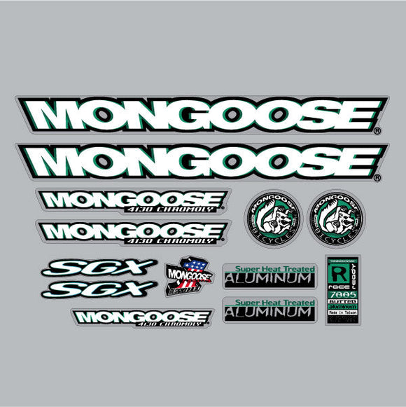 1997 Mongoose - SGX - For green frame - Decal set