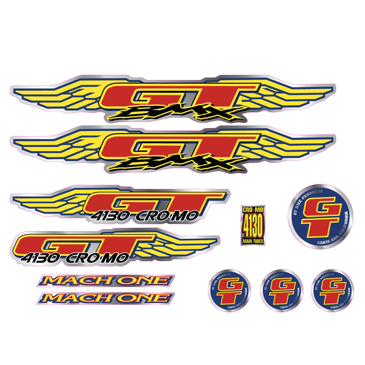 1997 GT BMX - Mach One - decal set - chrome | BMX Products USA