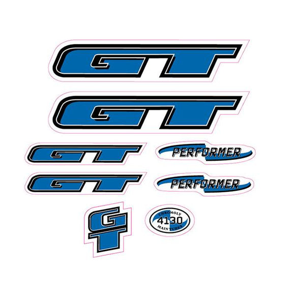 1998 GT BMX - Performer - Black Blue for chrome frame decal set