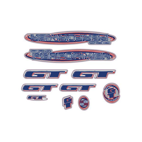 1999 GT BMX - Pro Performer - Chrome decal set