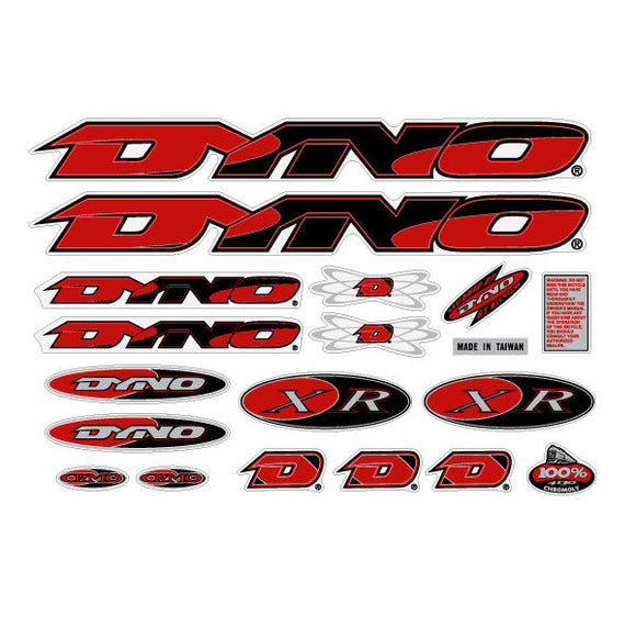 1999 DYNO - XR clear decal set for chrome frame black forks