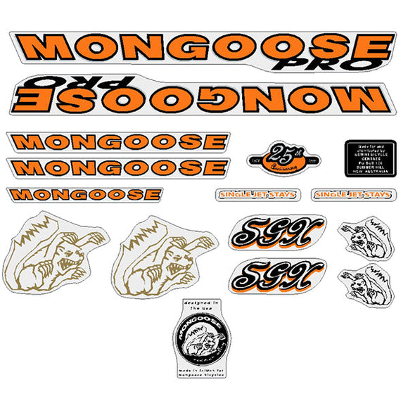 1999 Mongoose - PRO SGX - Polished frame - Decal set