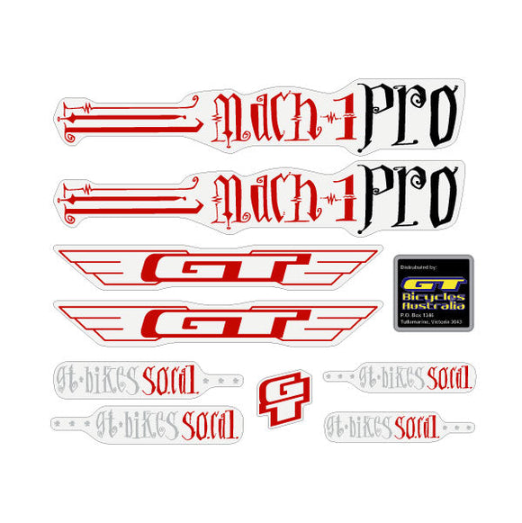 2006 GT BMX - Mach One PRO - for chrome frame Clear decal set