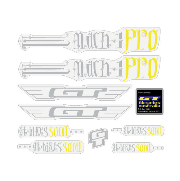 2006 GT BMX - Mach One PRO - for Purple frame Clear decal set