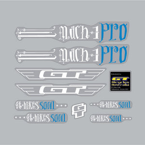 2006 GT BMX - Mach One PRO - for black frame Clear decal set
