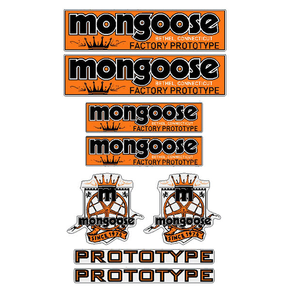 2012 Mongoose Prototype Thrive 24 Decal set BMX Products USA