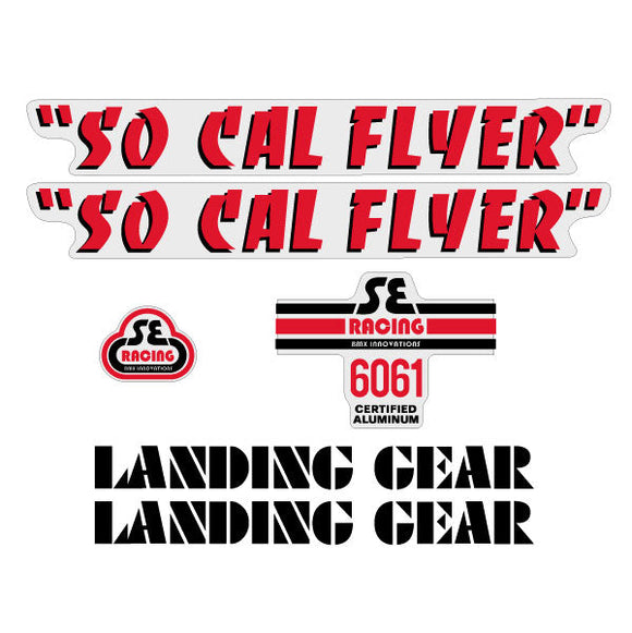 SE BIKES SO CAL FLYER red decal set BMX Products USA