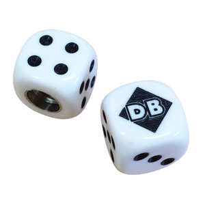 Diamond Back BMX Dice Tire Valve Caps (Pair) - White