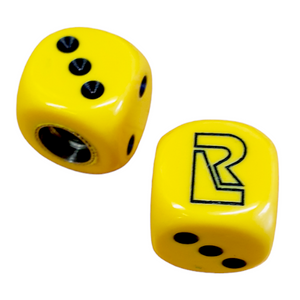 Redline BMX Dice Tire Valve Caps (Pair) - Yellow