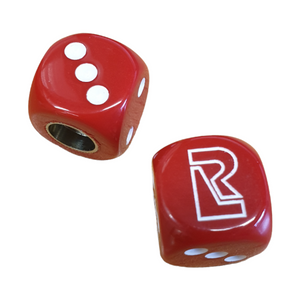 Redline BMX Dice Tire Valve Caps (Pair) - Red