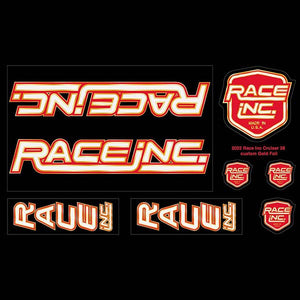 2002 Race Inc  26" Cruiser Custom gold decal set