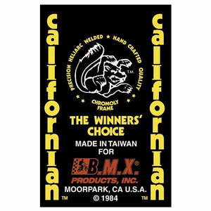 1984 Mongoose - Californian decal set - orange/yellow