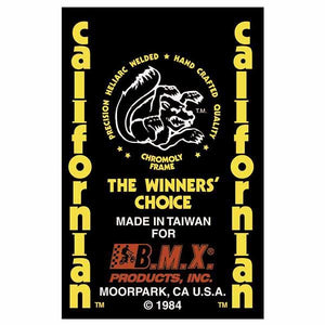 1984 Mongoose - Californian decal set - yellow