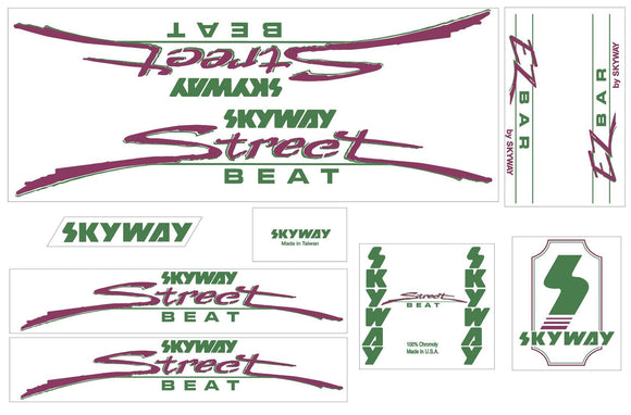 1985 Skyway - StreetBeat Green decal set