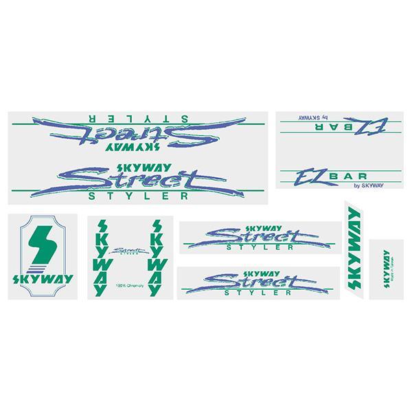 1985 Skyway - Street Styler Green decal set | BMX Products USA