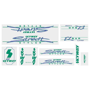 Skyway 1985 - Street Styler Green Decal Set Old School Bmx Decal-Set