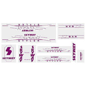 Skyway 1985 - Street Styler Magenta Decal Set Old School Bmx Decal-Set