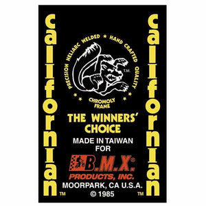 1985 Mongoose - Californian decal set - Orange/Yellow