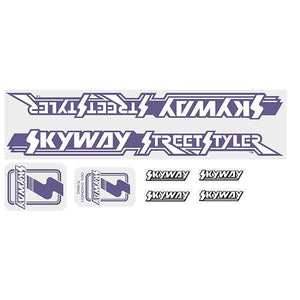 Skyway 1986-87 - Street Styler Purple Decal Set Old School Bmx Decal-Set