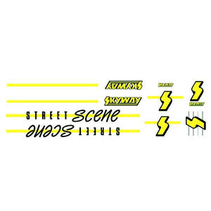 Skyway 1988 - Street Scene Fluro Yellow Decal Set Old School Bmx Decal-Set