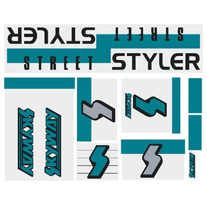 Skyway 1988 - Street Styler Teal Decal Set Old School Bmx Decal-Set