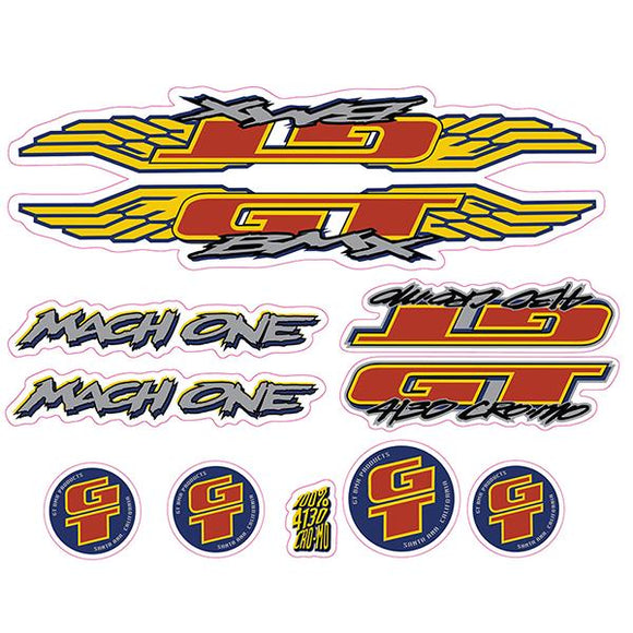 1995 GT BMX - Mach One - For Red frame - decal set