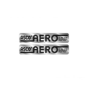 ASCO AERO fork decals - on chrome