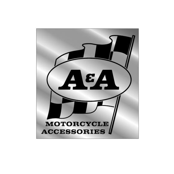 A&A - Motorcycle accessories Flag waving decal on chrome