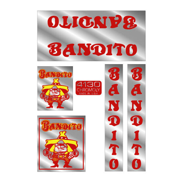 Bandito - Red and Yellow on Chrome decal set