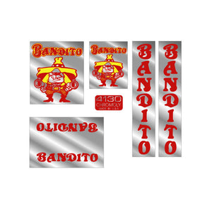 Bandito - Red and Yellow "Small Downtube version" on Chrome decal set
