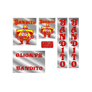 Bandito - Red and Yellow "Small Downtube version" on Chrome decal set