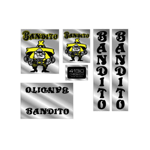 Bandito - Yellow and Black on "Small Downtube version" Chrome decal set