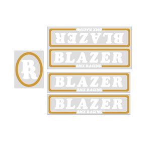 Blazer -  Blazer Racing - White and gold on clear decal set