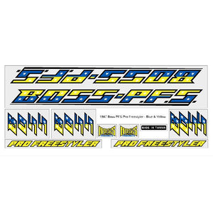 BOSS - PFS - Pro Freestlye Yellow blue decal set