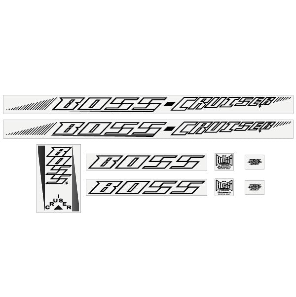 BOSS - Cruiser - Black outline decal set | BMX Products USA