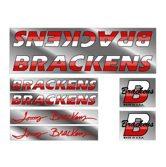 Brackens - Retro Signature on chrome decal set