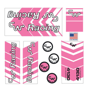CW Racing Stunt Vessel Decal set - pink/white on clear