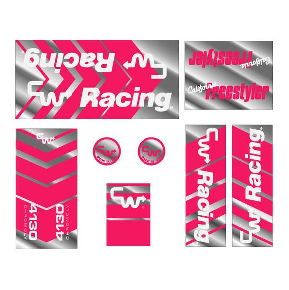 CW - California Freestyler - Pink on Chrome decal set