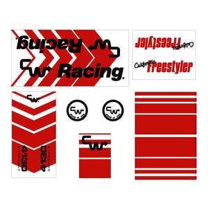 CW - California Freestyler - Red and black on CLEAR decal set