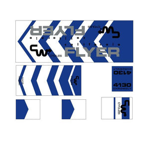 CW - California Flyer - Blue on white decal set