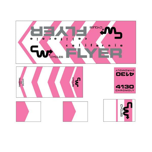 CW - California Flyer - Pink on white decal set