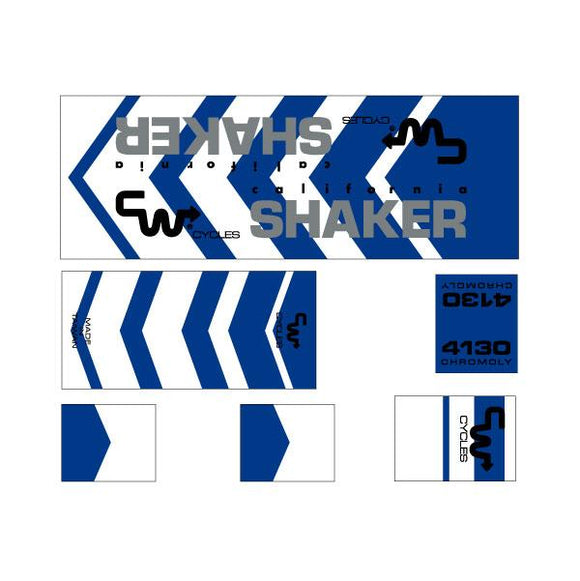 CW - California Shaker - Blue on white decal set