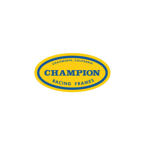 Champion - OVAL "RACING FRAMES" Yellow blue decal