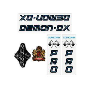 Concord - Demon DX - Black Blue on clear decal set
