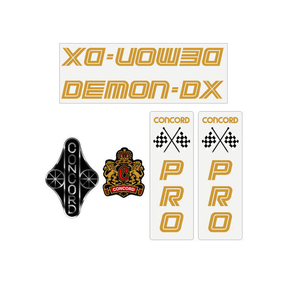 Concord - Demon DX - gold on clear decal set