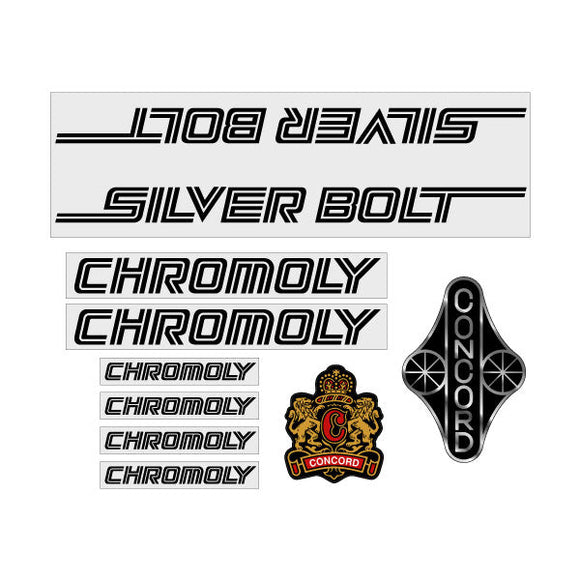 Concord - Silver Bolt - Black on clear decal set