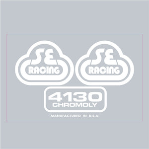 SE Racing 4130 seat mast decal - white/clear
