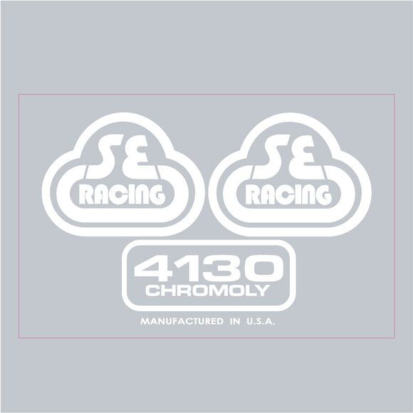 SE Racing 4130 seat mast decal - white/clear