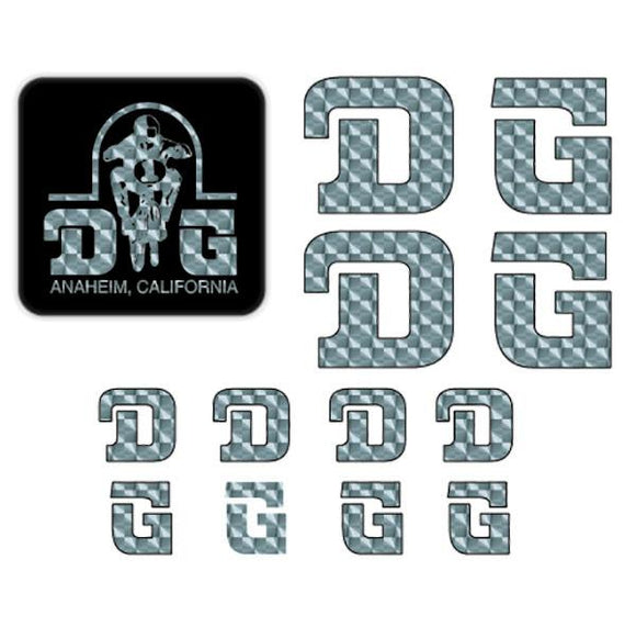 DG - CURVED D decal SET silver prism